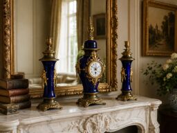 Luxusná francúzska krbová garnitúra Napoleon III